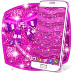 pink glitter live wallpaper android application logo